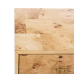 Commode 3 tiroirs Naturel/Noyer/Noyer foncé/Blanc délavé et doré