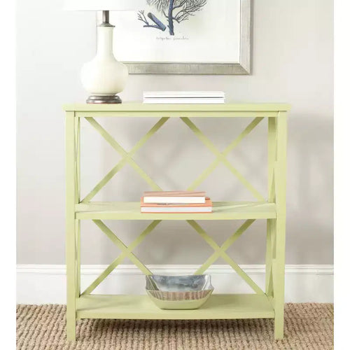 Bibliothèque ouverte à 2 étagères – Vert avocat / Vert poudré / Gris / Chêne / Bleu sarcelle / Crème vintage