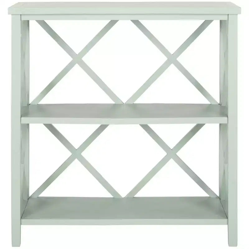 Bibliothèque ouverte à 2 étagères – Vert avocat / Vert poudré / Gris / Chêne / Bleu sarcelle / Crème vintage