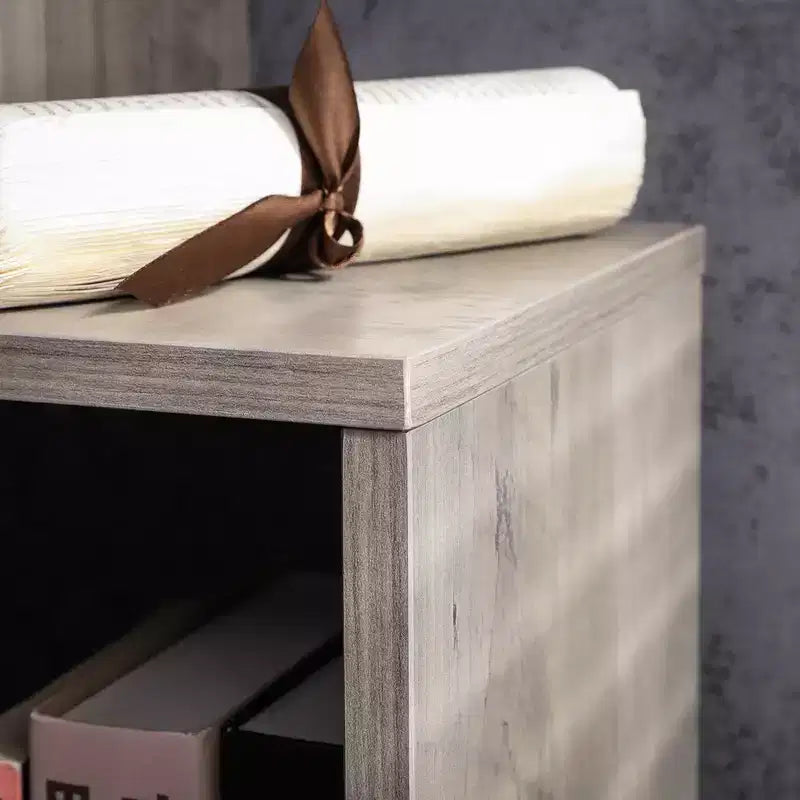 Étagère autoportante à 5 niveaux (noir ébène/grège/marron rustique/blanc), assemblage par 1 personne