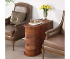 Table d'appoint de canapé en bois marron mince avec 2 tiroirs, 1-2 personnes