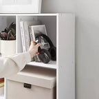 Étagère blanche à 3 niveaux avec 11 compartiments de rangement