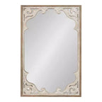 Miroir mural rectangulaire encadré brun rustique, 22x34