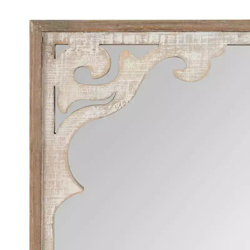 Miroir mural rectangulaire encadré brun rustique, 22x34