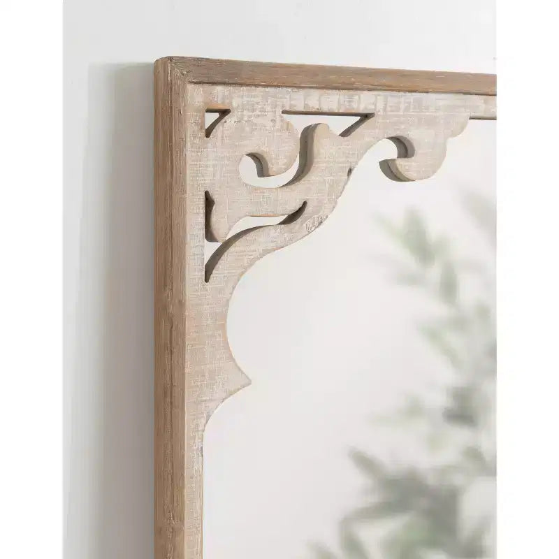 Miroir mural rectangulaire encadré brun rustique, 22x34