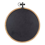 Miroir mural rond en bois noyer, 61 cm de diamètre, 1 personne