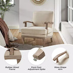 Fauteuil rembourré de style Ferme avec accoudoirs – Bleu / Gris / Ivoire / Lin / Étain, 1 place