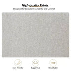 Fauteuil rembourré de style Ferme avec accoudoirs – Bleu / Gris / Ivoire / Lin / Étain, 1 place