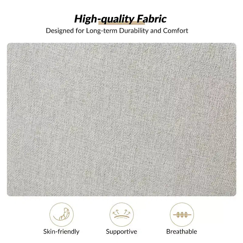 Fauteuil rembourré de style Ferme avec accoudoirs – Bleu / Gris / Ivoire / Lin / Étain, 1 place