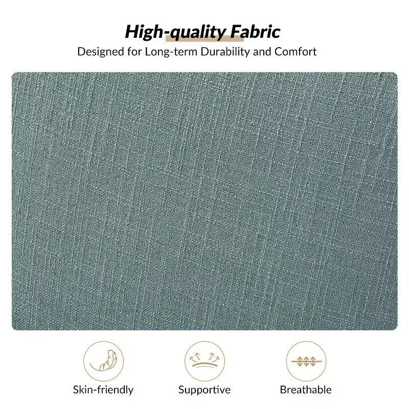 Fauteuil rembourré de style Ferme avec accoudoirs – Bleu / Gris / Ivoire / Lin / Étain, 1 place