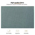 Fauteuil rembourré de style Ferme avec accoudoirs – Bleu / Gris / Ivoire / Lin / Étain, 1 place
