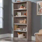 Étagère verticale à 5 tablettes, chêne Glacier / chêne Laurel / érable Pacifique, assemblage par une personne