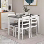 Ensemble de salle à manger 5 pièces, café/gris/naturel, 4 places assises