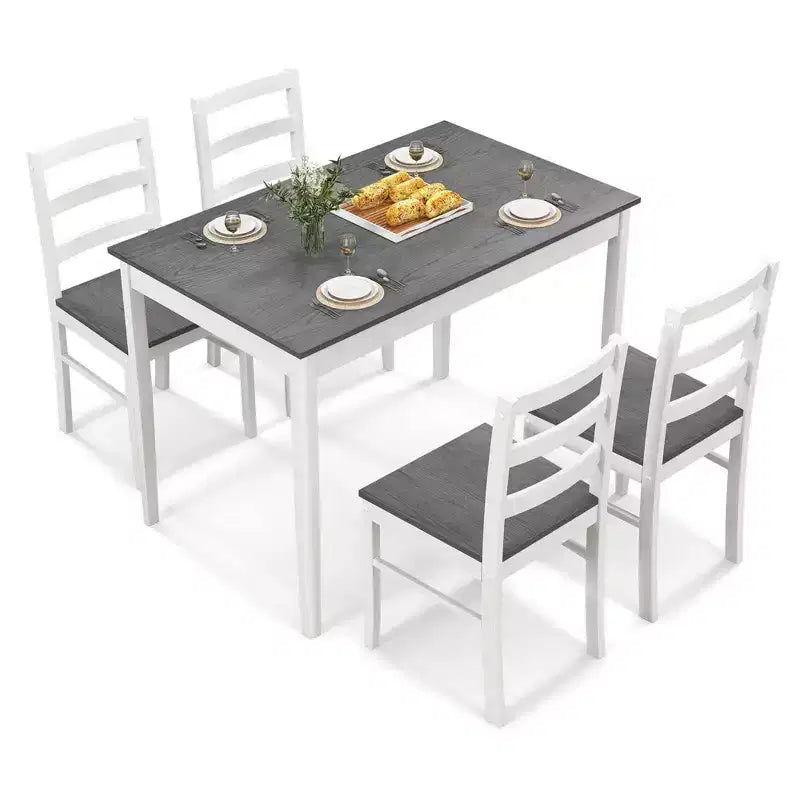 Ensemble de salle à manger 5 pièces, café/gris/naturel, 4 places assises