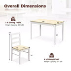 Ensemble de salle à manger 5 pièces, café/gris/naturel, 4 places assises