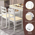 Ensemble de salle à manger 5 pièces, café/gris/naturel, 4 places assises