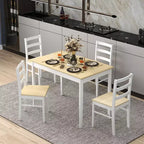 Ensemble de salle à manger 5 pièces, café/gris/naturel, 4 places assises