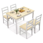Ensemble de salle à manger 5 pièces, café/gris/naturel, 4 places assises