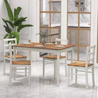 Ensemble de salle à manger 5 pièces, café/gris/naturel, 4 places assises