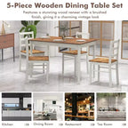 Ensemble de salle à manger 5 pièces, café/gris/naturel, 4 places assises