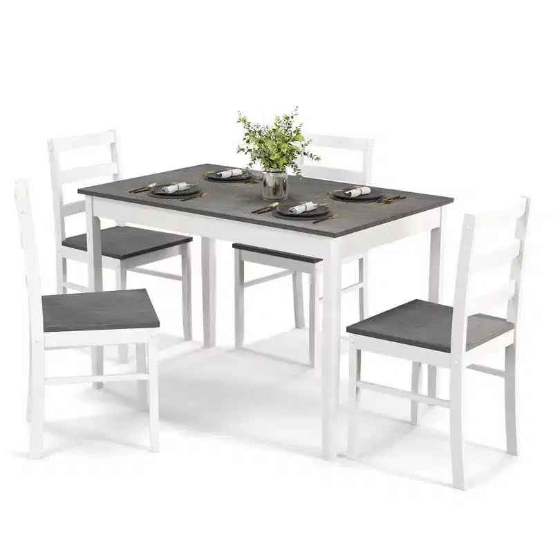 Ensemble de salle à manger 5 pièces, café/gris/naturel, 4 places assises