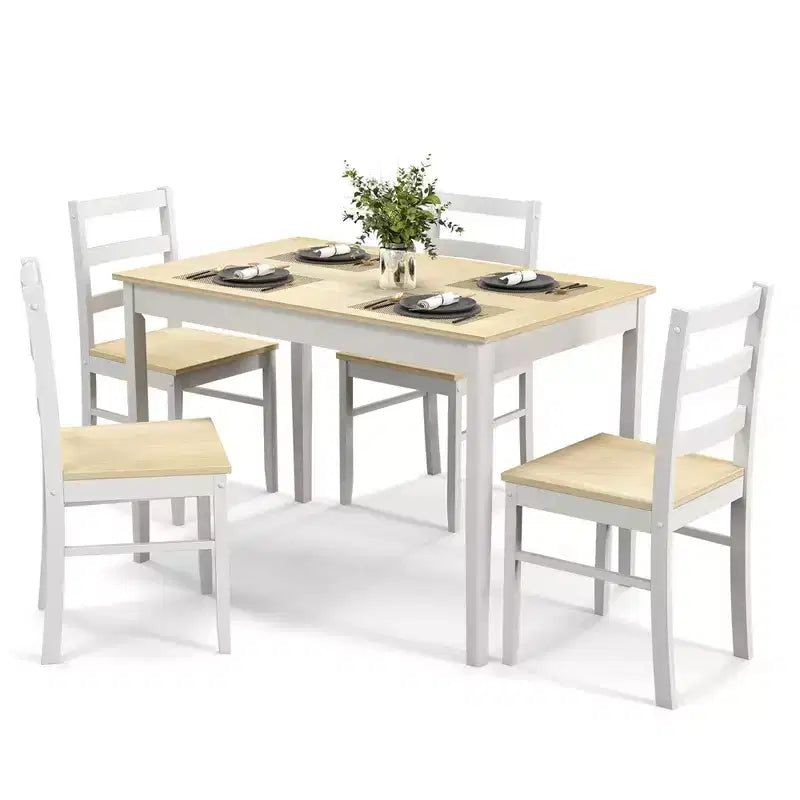 Ensemble de salle à manger 5 pièces, café/gris/naturel, 4 places assises