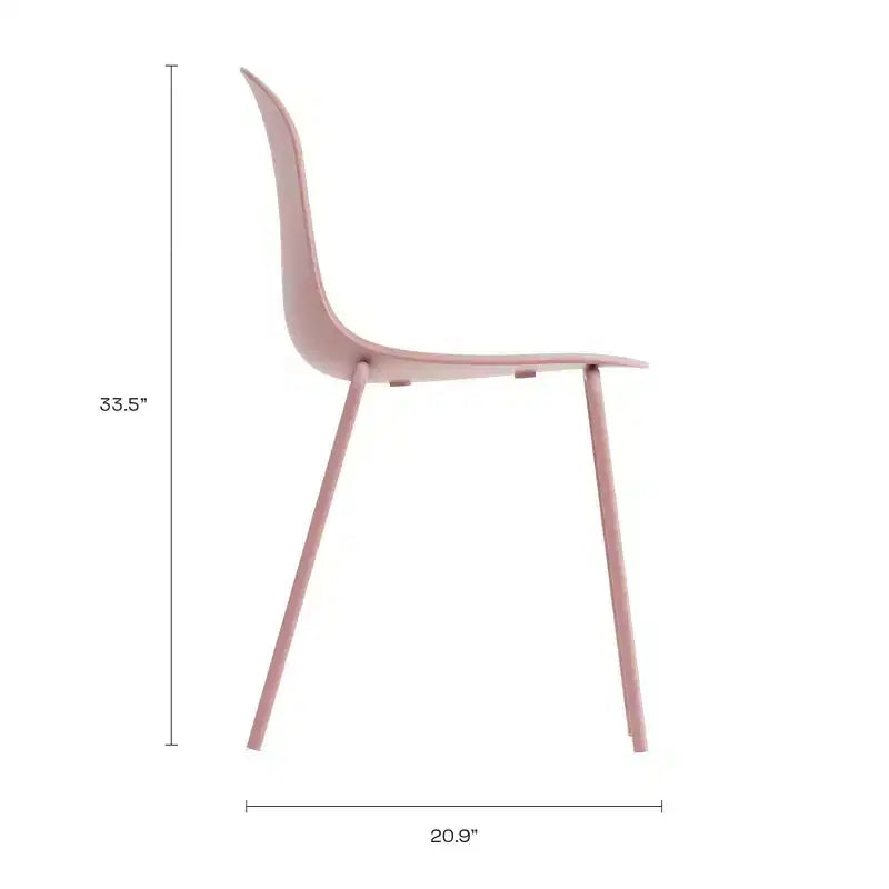 Chaise de salle à manger en polypropylène vert aloe/bleu baie/rose poudré, 1 place
